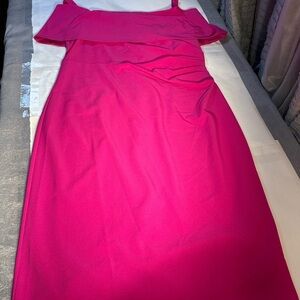 MARINA Asymmetrical Dress in Vibrant Pink